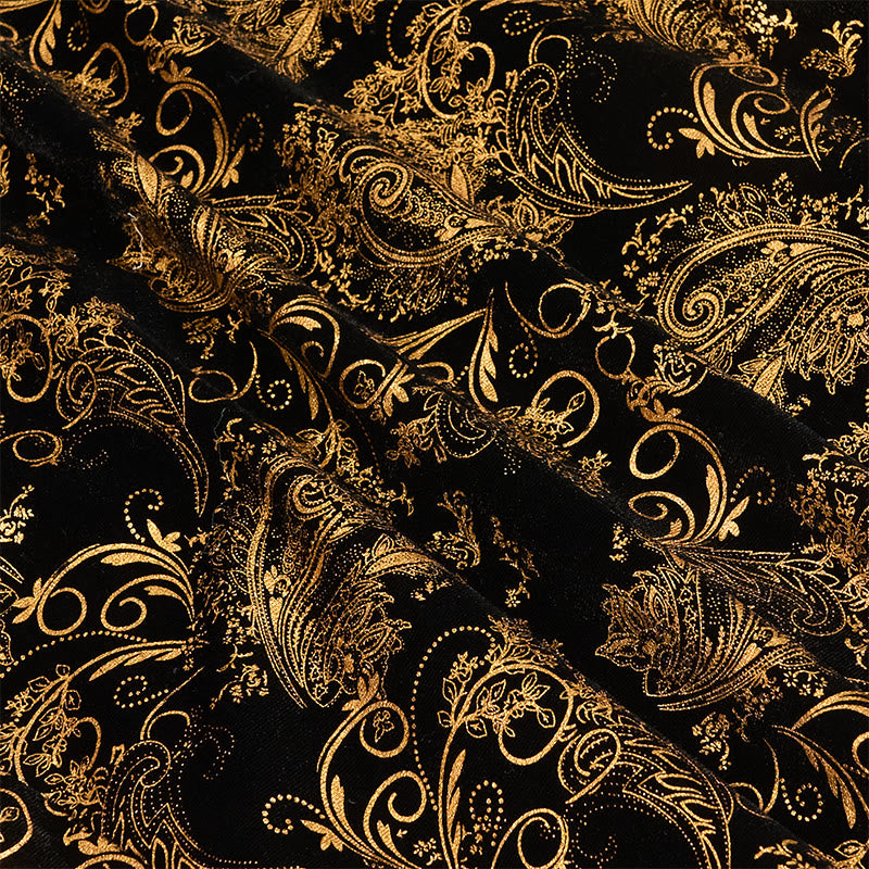 Luxuriöser Herrenblazer mit goldenem Jacquardmuster und Blumenmuster - image 9