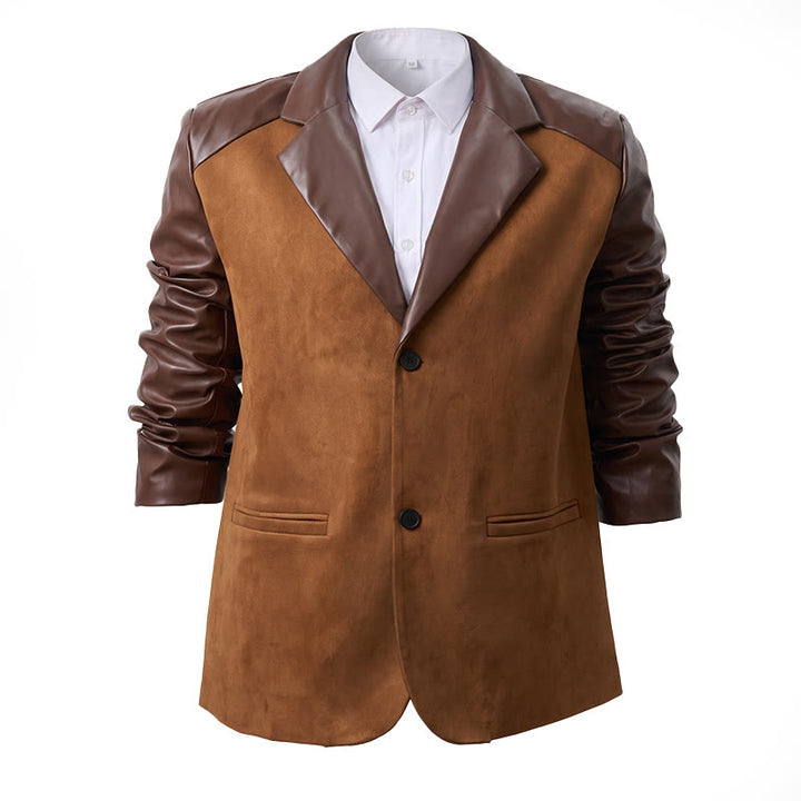 Herren-Ledermantel für lässige Business-Aktivitäten - Braun - 2XL - image 2