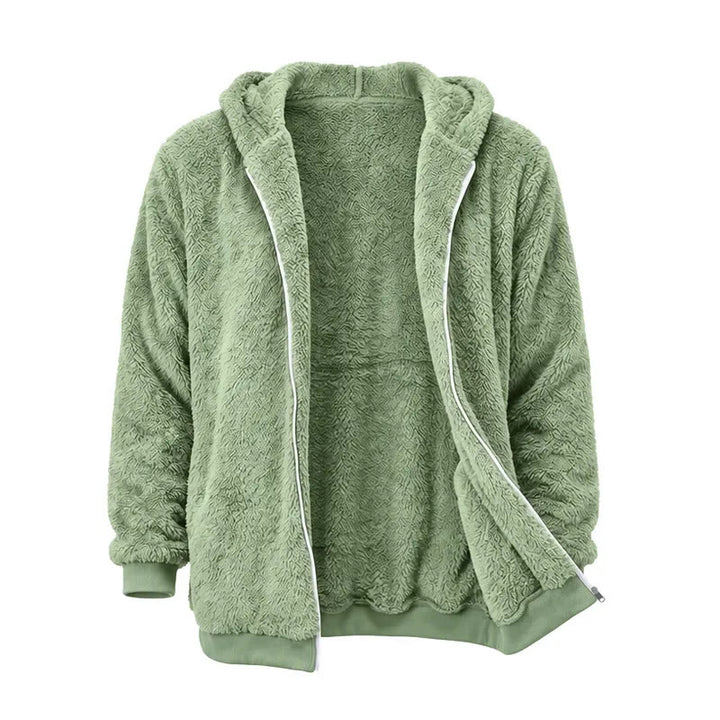 Herren-Fleece-Wintermantel mit Kapuze und Reißverschluss - Grün - 4XL - image 9