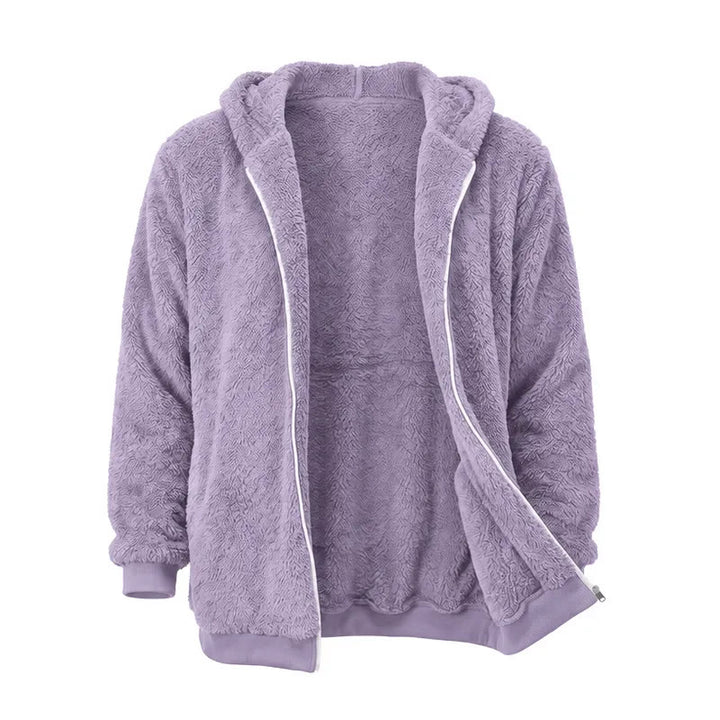 Herren-Fleece-Wintermantel mit Kapuze und Reißverschluss - Lila - 4XL - image 10