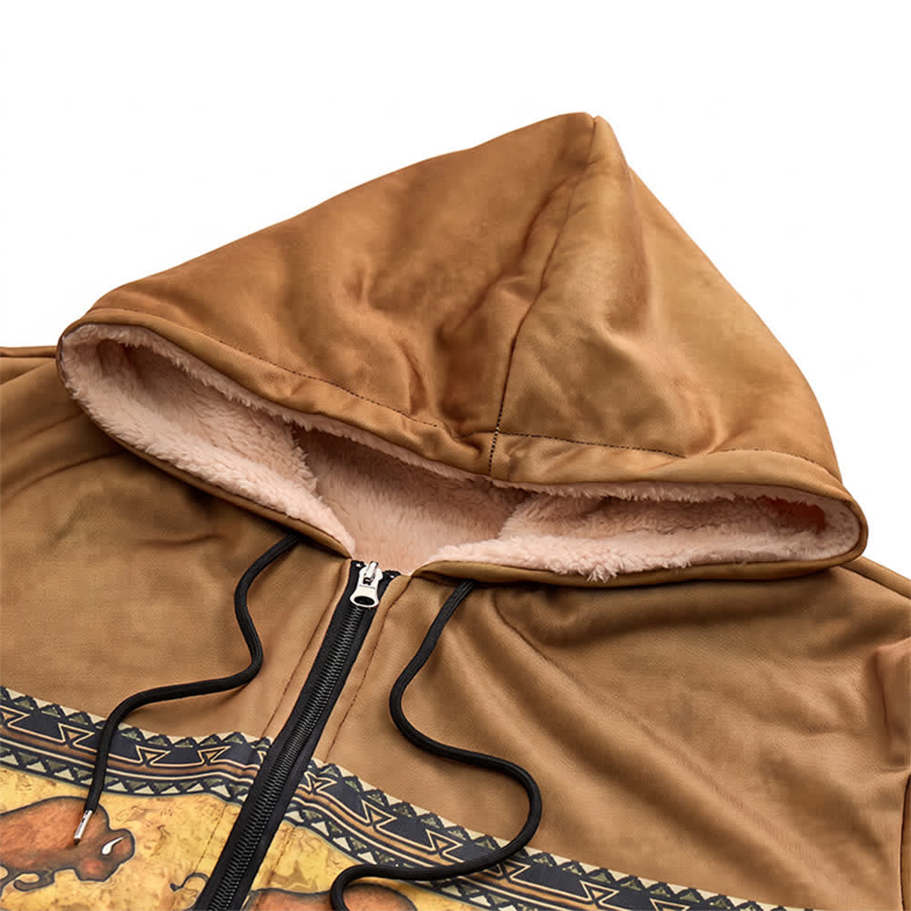 Winterarbeitsjacke mit Kapuze im Büffelmuster für Herren - image 4