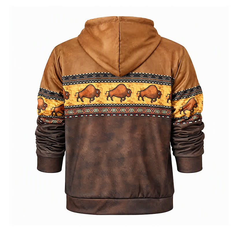Winterarbeitsjacke mit Kapuze im Büffelmuster für Herren - image 10