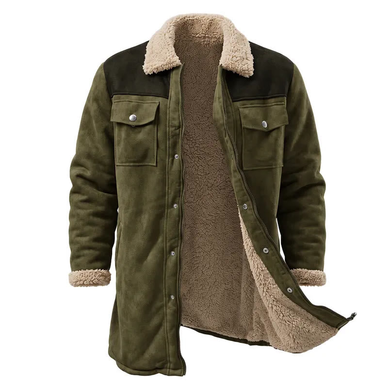 Vintage Western-Staubmantel mit vielen Taschen für Herren - Armeegrün + Schwarz - 3XL - image 4