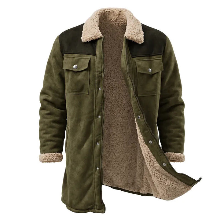 Vintage Western-Staubmantel mit vielen Taschen für Herren - Armeegrün + Schwarz - 3XL - image 4