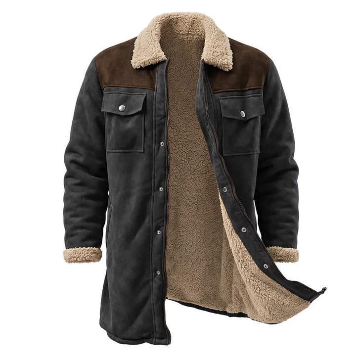 Vintage Western-Staubmantel mit vielen Taschen für Herren - Schwarz + Kaffee - 3XL - image 9