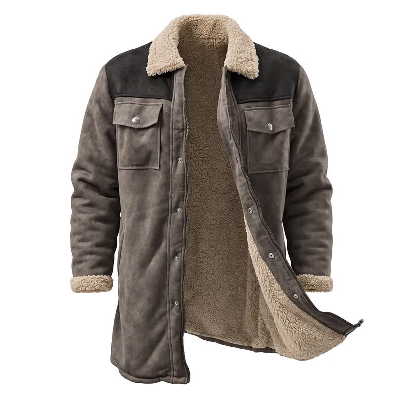 Vintage Western-Staubmantel mit vielen Taschen für Herren - Grau + Schwarz - 3XL - image 3