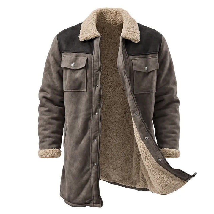 Vintage Western-Staubmantel mit vielen Taschen für Herren - Grau + Schwarz - 3XL - image 3