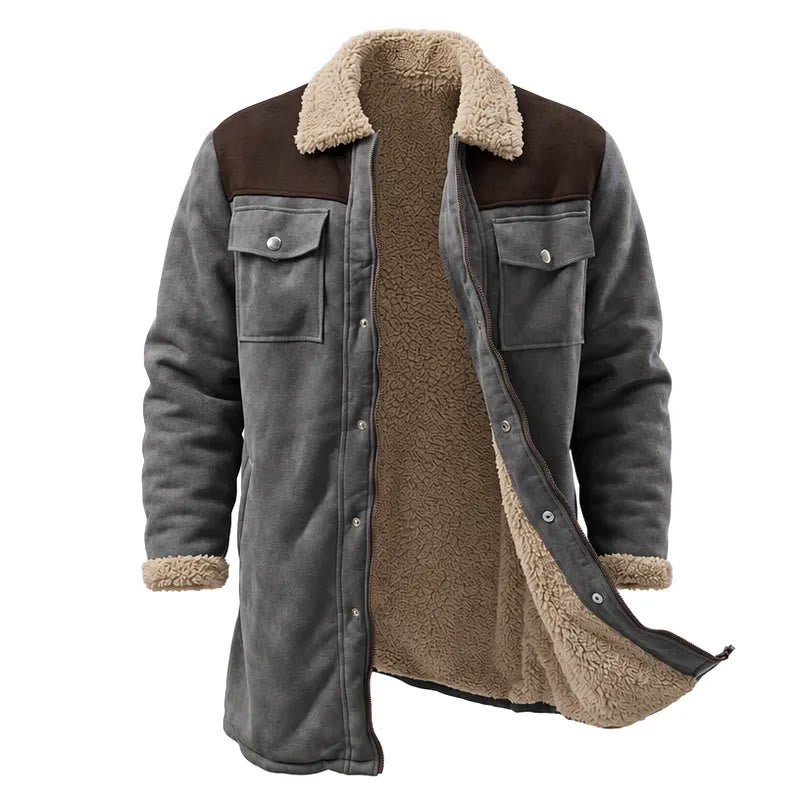 Vintage Western-Staubmantel mit vielen Taschen für Herren - Grau + Kaffee - 3XL - image 14