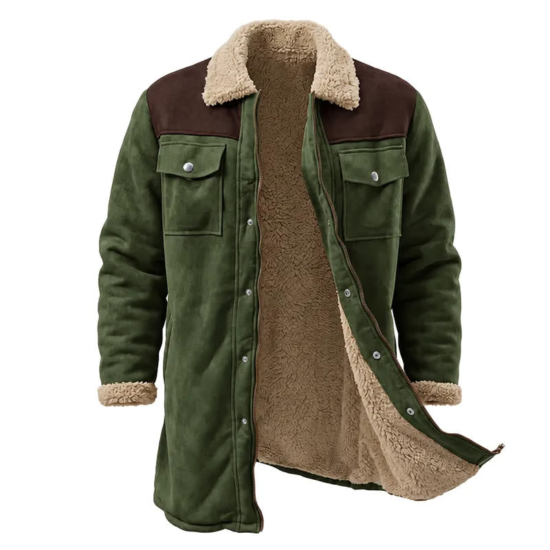 Vintage Western-Staubmantel mit vielen Taschen für Herren - Armeegrün + Kaffee - 3XL - image 13