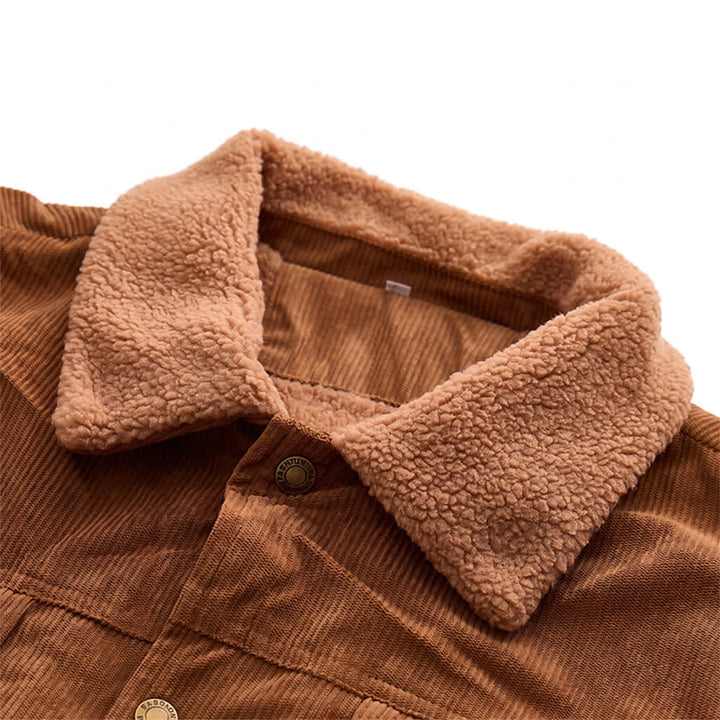 Gemütliche Cordjacke für Herren mit Kapuze und Fleecekragen - image 3