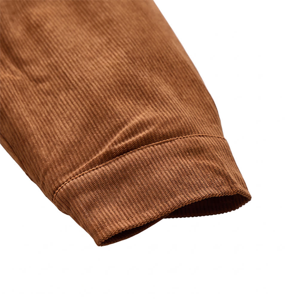 Gemütliche Cordjacke für Herren mit Kapuze und Fleecekragen - image 7