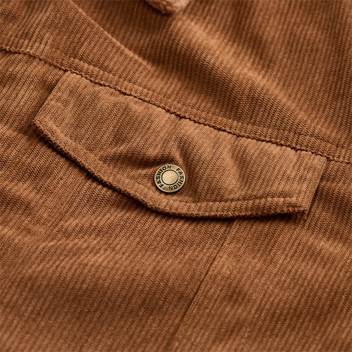 Gemütliche Cordjacke für Herren mit Kapuze und Fleecekragen - image 6