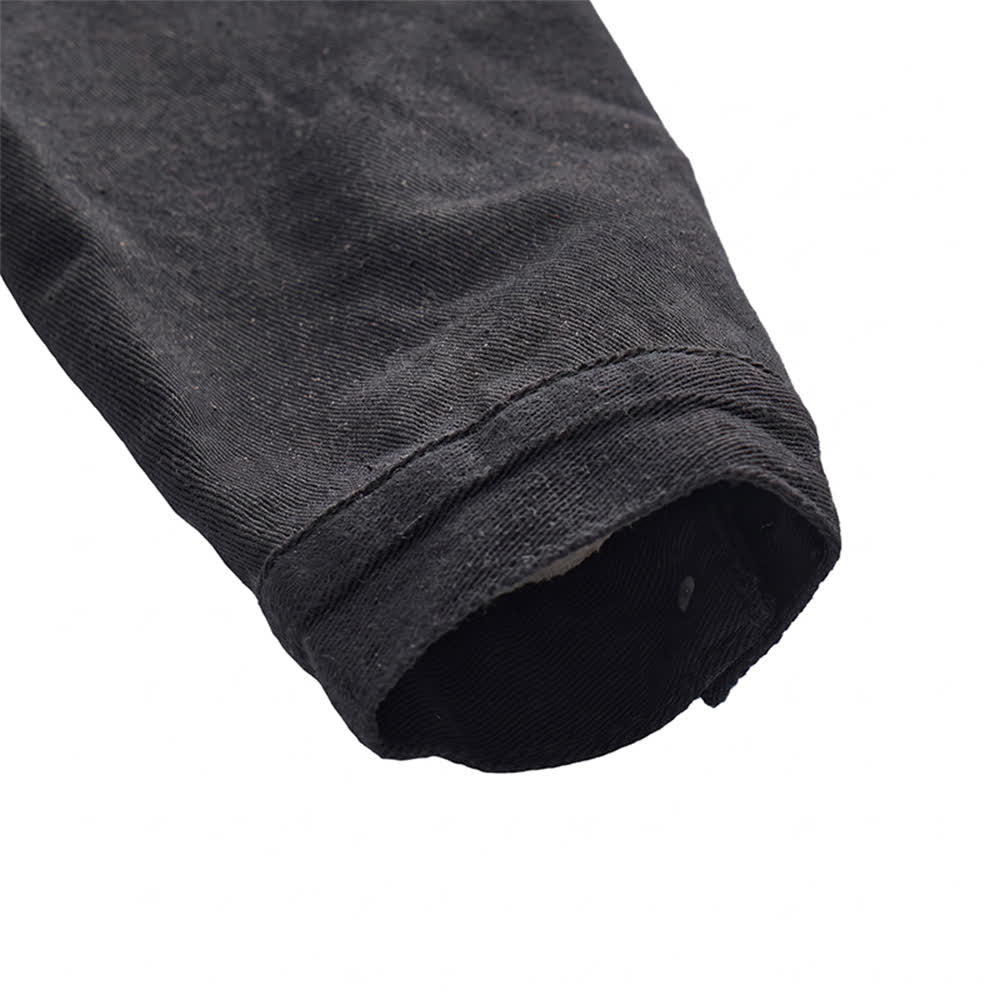 Warme Herren-Truckerjacke aus Denim mit Fleecekragen - image 8
