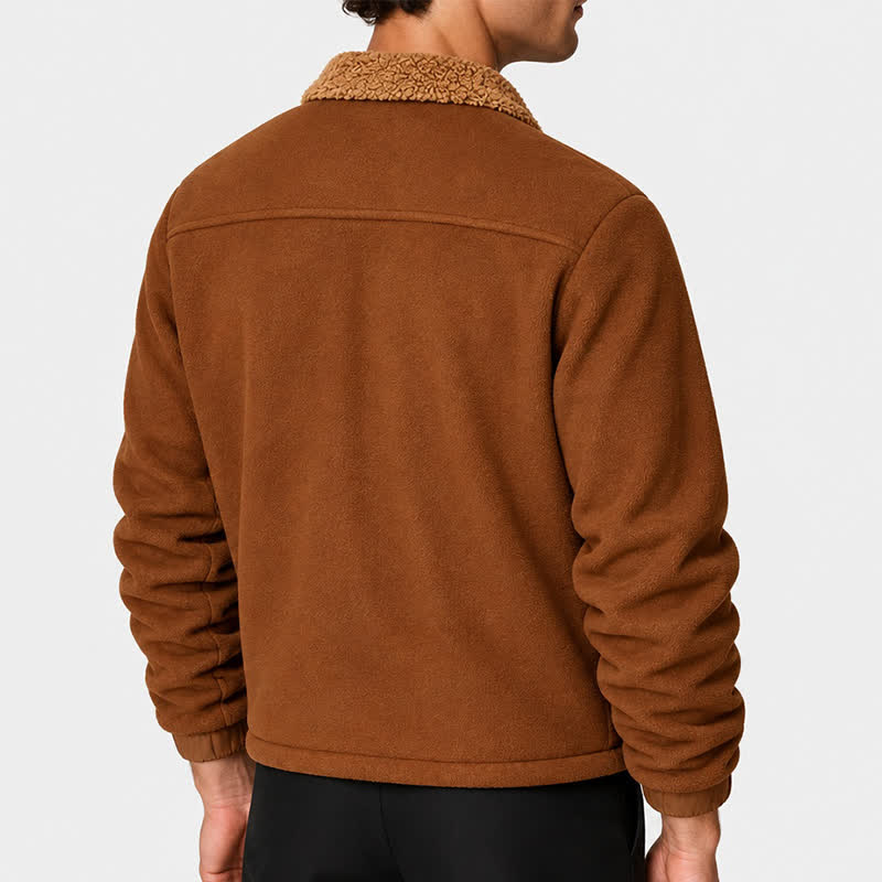 Dicke, thermische Herren-Winterjacke mit Reißverschluss und Stehkragen - image 2