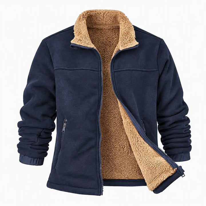 Dicke, thermische Herren-Winterjacke mit Reißverschluss und Stehkragen - image 15