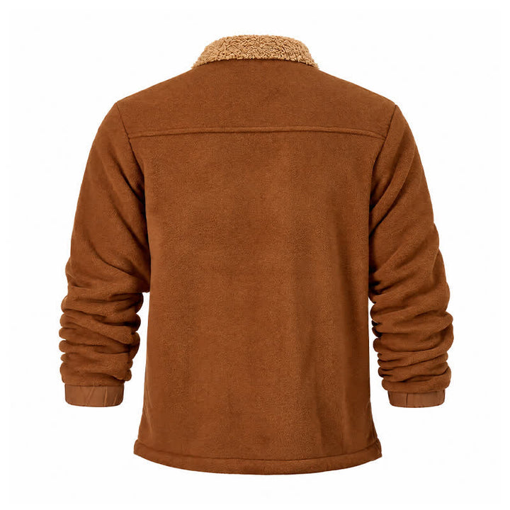 Dicke, thermische Herren-Winterjacke mit Reißverschluss und Stehkragen - image 13