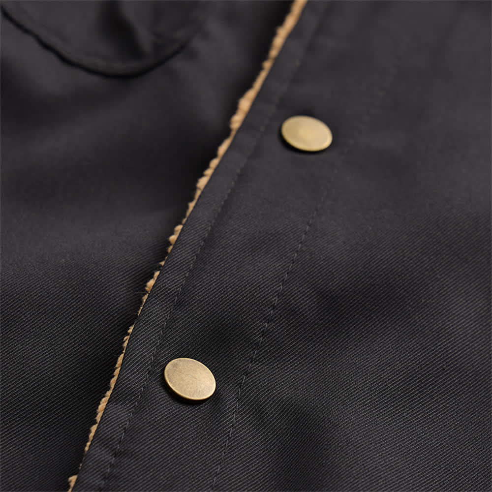 Herren-Westernjacke aus Canvas mit Stehkragen und Bullenprint. - image 11