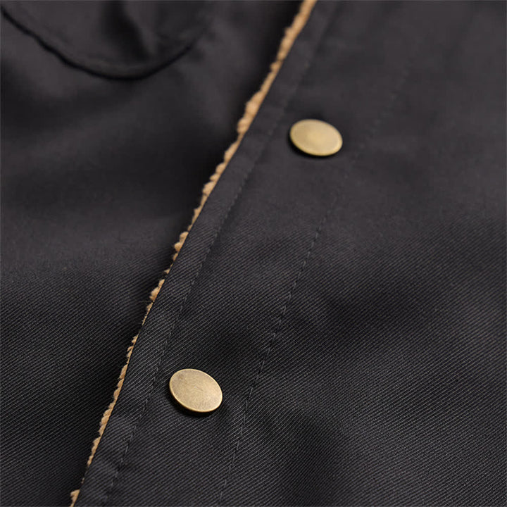 Herren-Westernjacke aus Canvas mit Stehkragen und Bullenprint. - image 11