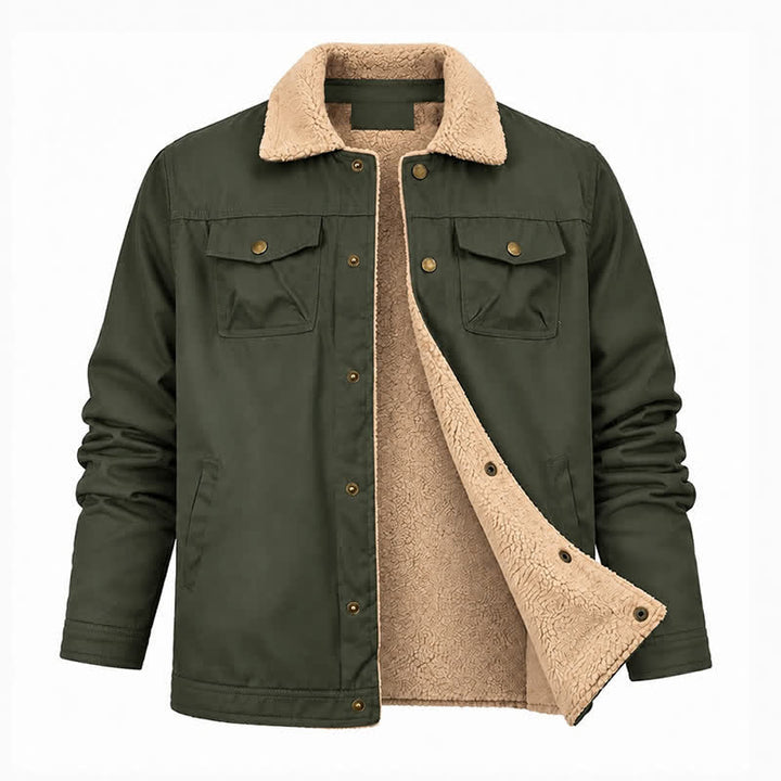 Vintage Herren Winter Truckerjacke aus dickem, warmem Canvas - image 9