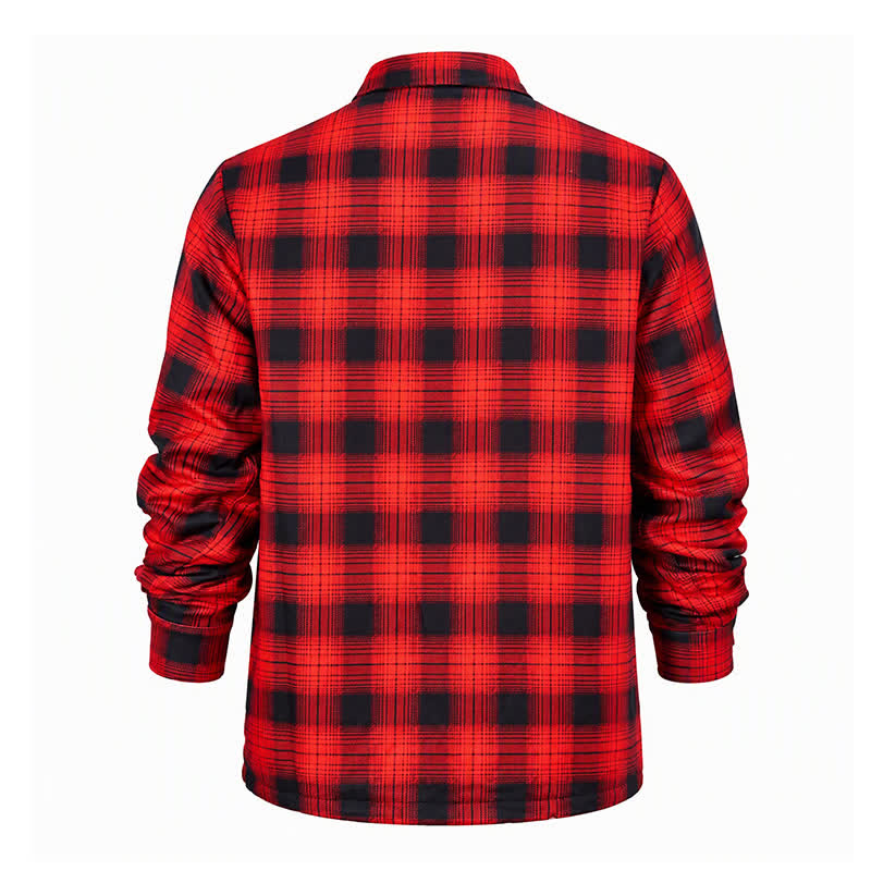 Dicke, rotkarierte Herren-Winterarbeitshemdjacke - image 10
