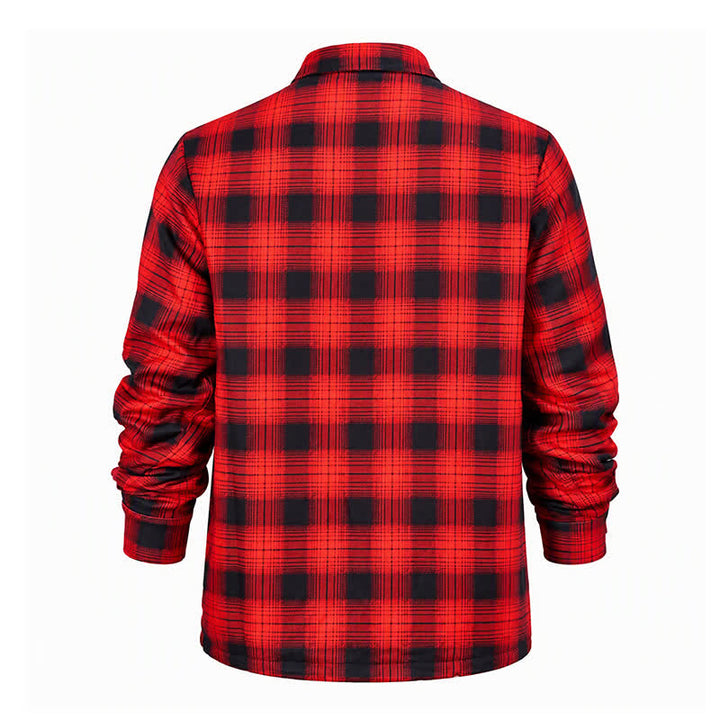 Dicke, rotkarierte Herren-Winterarbeitshemdjacke - image 10