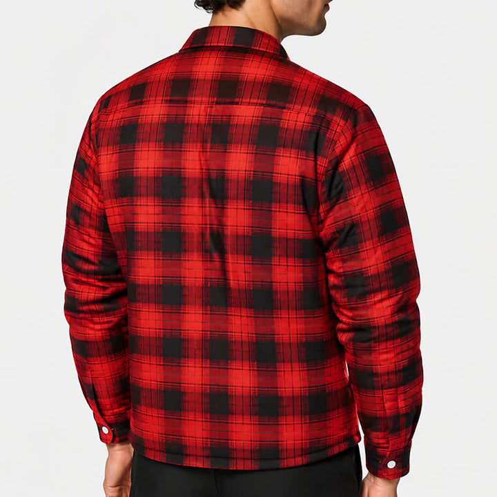 Dicke, rotkarierte Herren-Winterarbeitshemdjacke - image 3