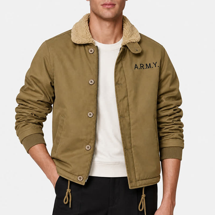 Warme Herren-Militärjacke, Winterbombermantel - image 1
