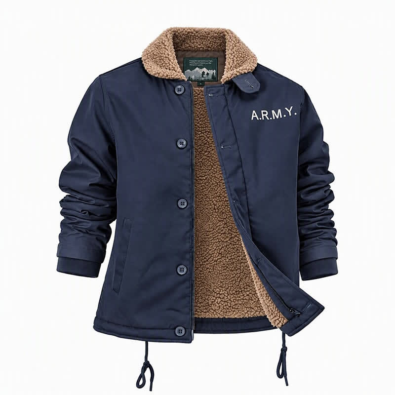 Warme Herren-Militärjacke, Winterbombermantel - image 13