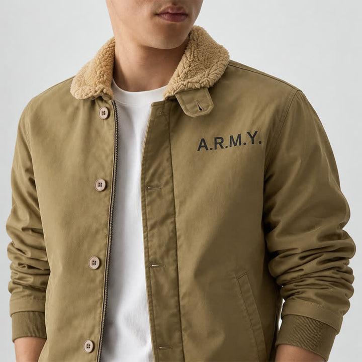 Warme Herren-Militärjacke, Winterbombermantel - image 3