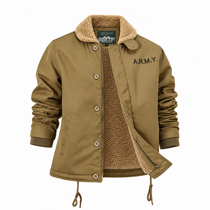 Warme Herren-Militärjacke, Winterbombermantel - image 11