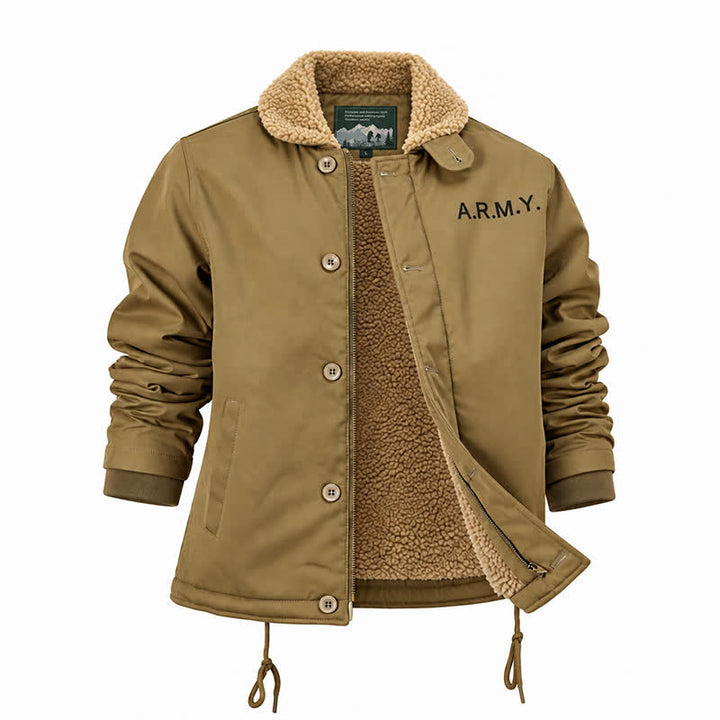Warme Herren-Militärjacke, Winterbombermantel - image 11