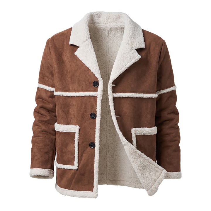 Britischer Shearling-Mantel für Herren - Kaffee - 2XL - image 1