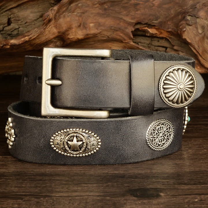 Herren Punk Heavy Metal Nietengürtel aus Leder