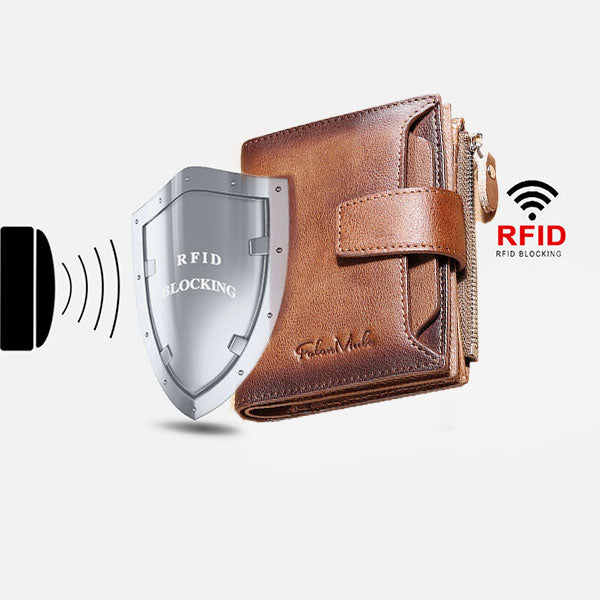 RFID-Schutz, Diebstahlschutz, mehrere Kartenfächer, große Kapazität, Echtleder-Geldbörse