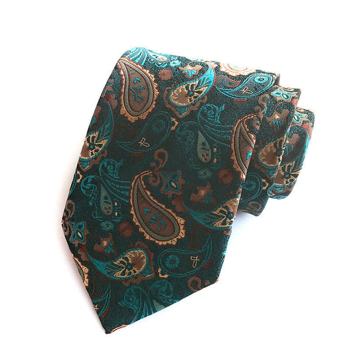 Dunkelgrüne Herren Nostalgie Paisley Krawatte