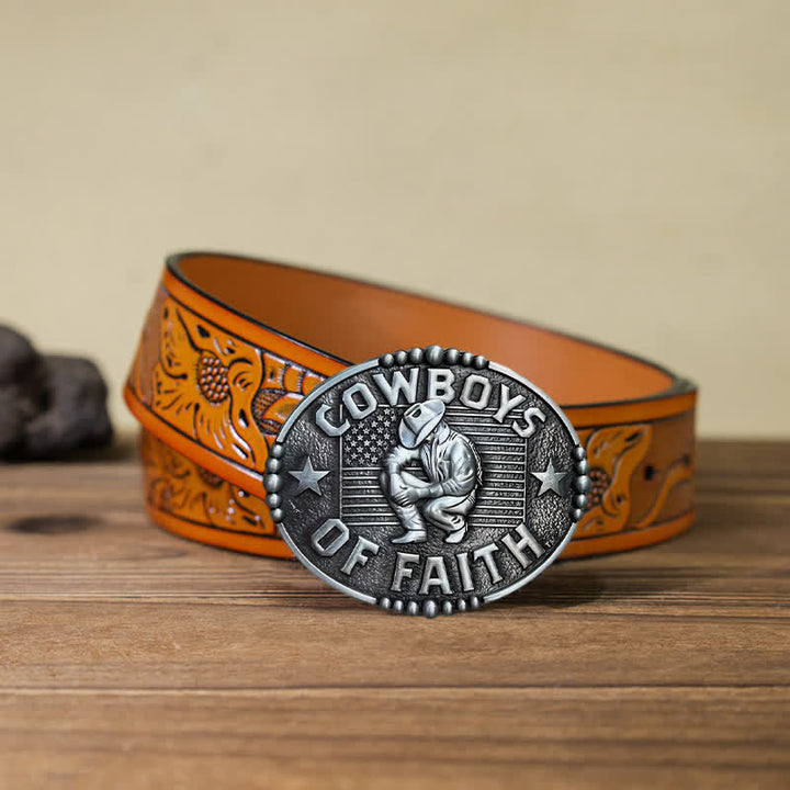Herren DIY Cowboys Of Faith Schnalle Ledergürtel