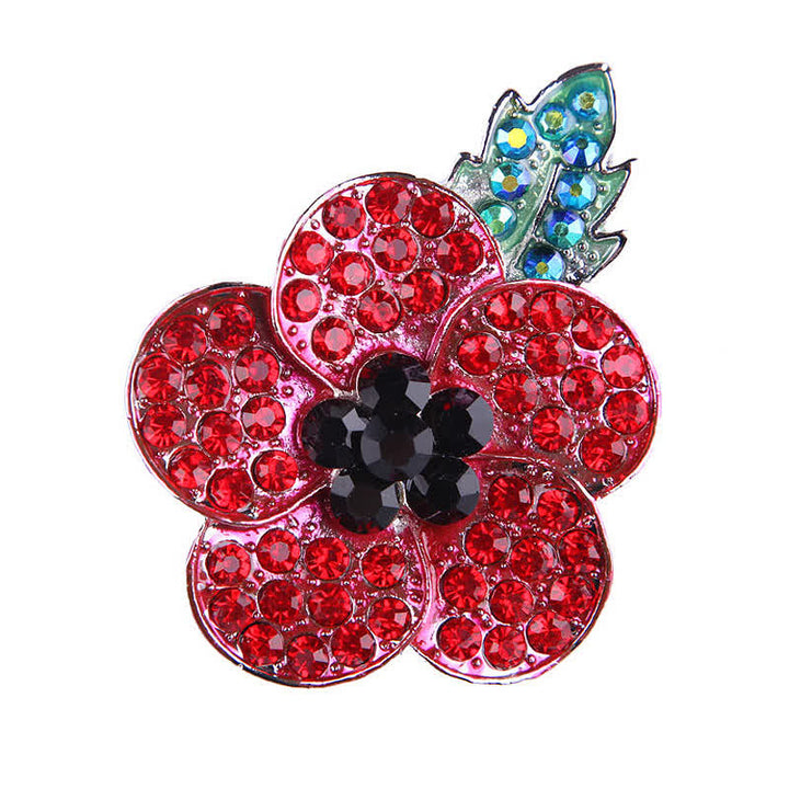 Wunderschöne rote Mohnblumen-Brosche für Frauen