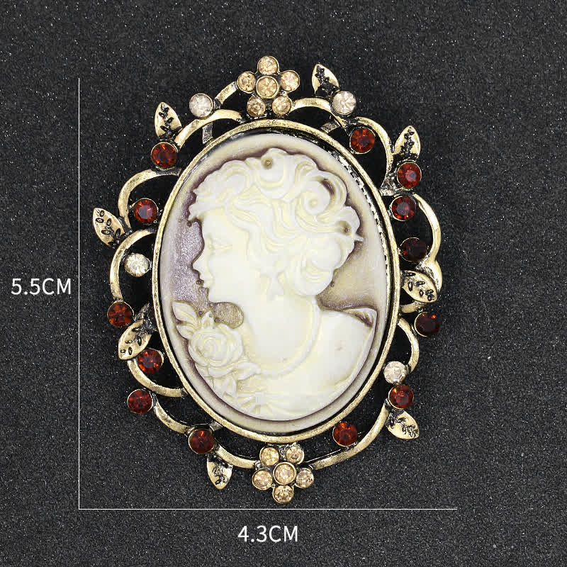 Funkelnde Damen Oval Cameo Brosche