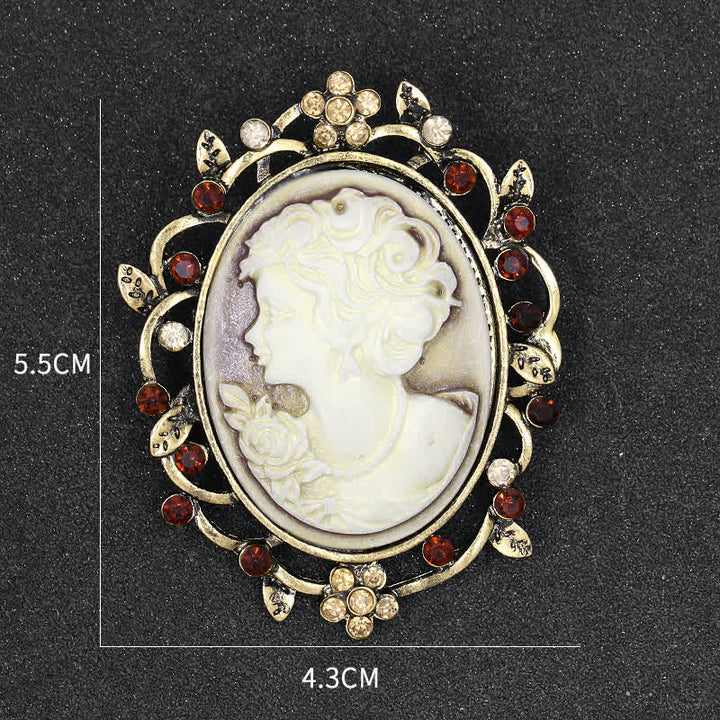 Funkelnde Damen Oval Cameo Brosche