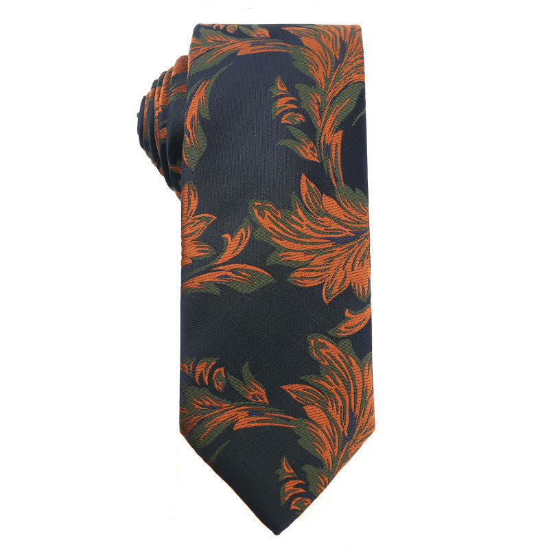 Herren Waldgrün Orange Serie Krawatte