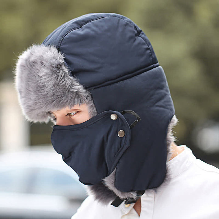 2-teiliger Satz Bergsteigergesichtsmaske und Trapperhut