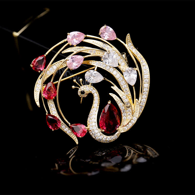 Ornamentale Pfau Phoenix Brosche für Damen