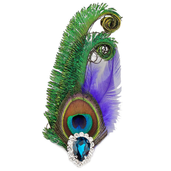 Strass Pfauenauge-Federbrosche