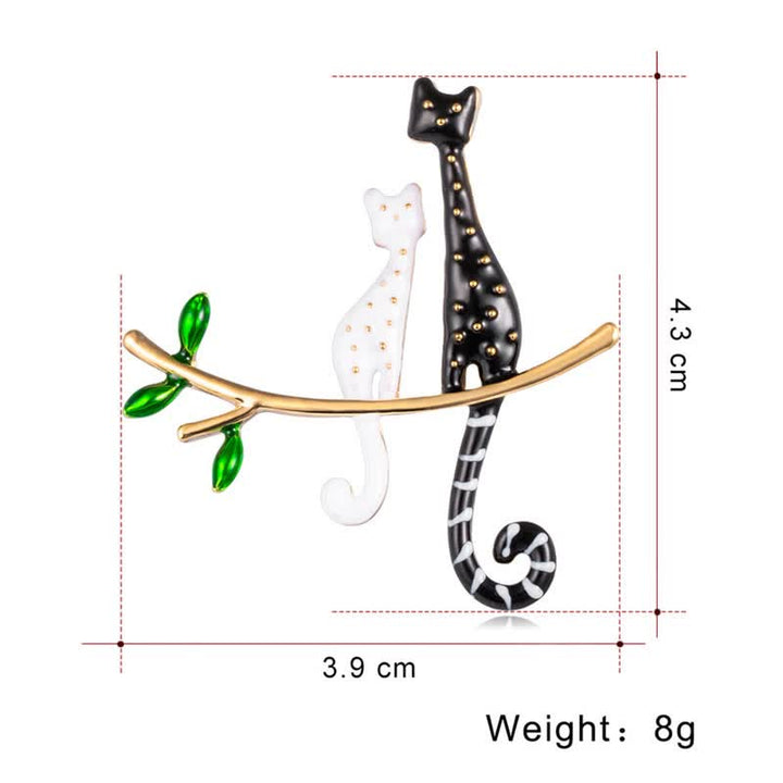 Frauen Gemütliches Kätzchen Polka Dot Katzenbrosche