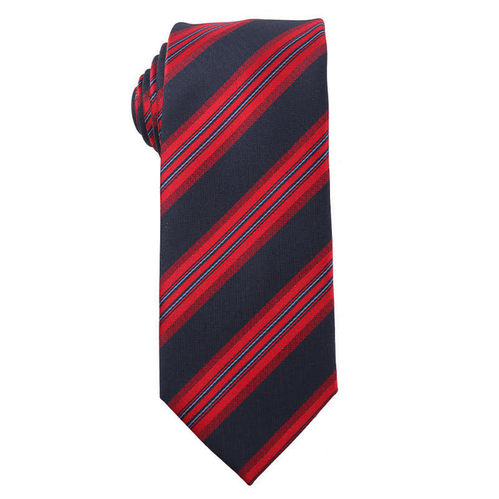Herrenkrawatte Energetic Red Black Series Gestreift
