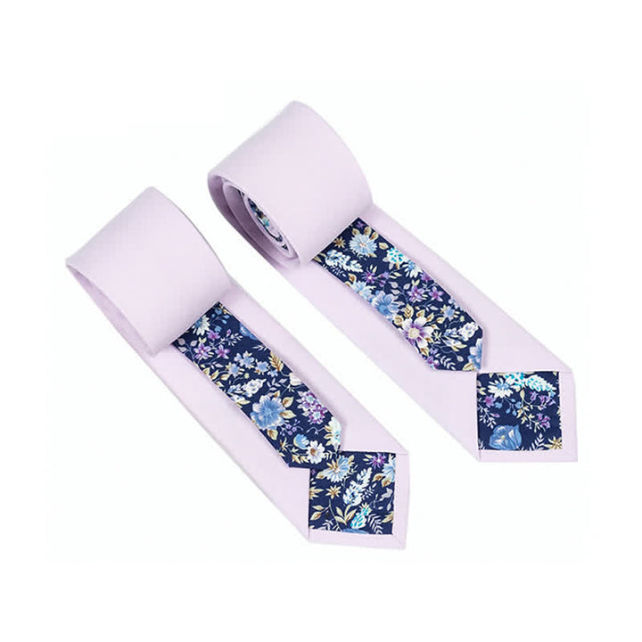 Herren Neuartiger Karo-Blumen-Patchwork-Krawatte - Lavendel Erröten - image 7