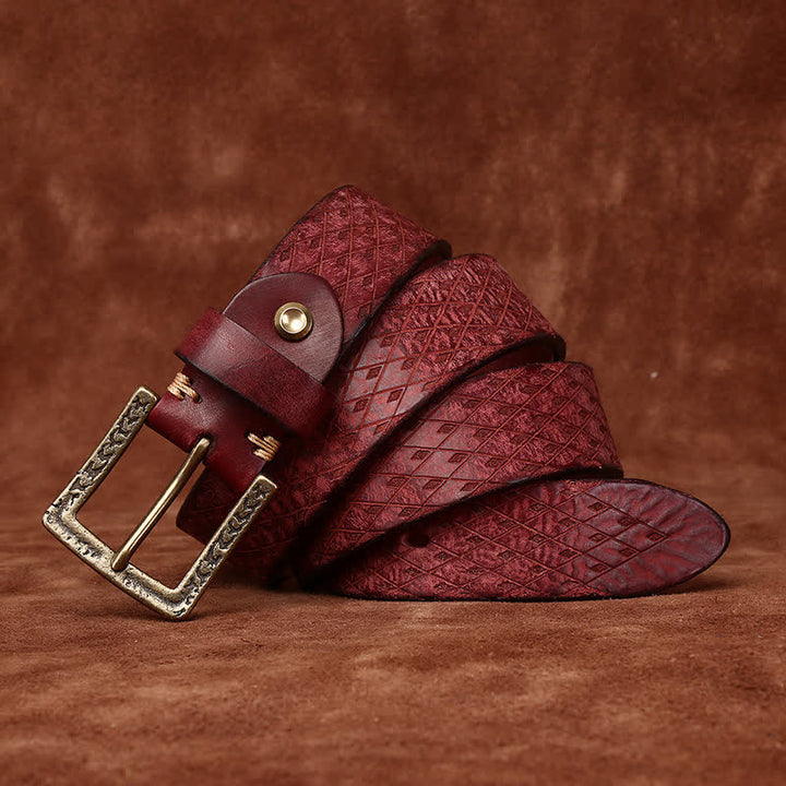 Entworfenes Vintage-Lederband mit geprägtem Diamantmuster