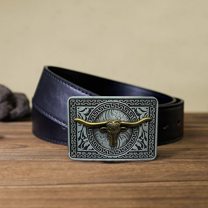 Herren DIY Western Schnalle Ledergürtel