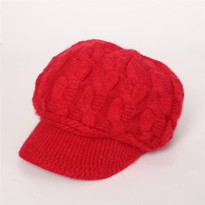 Damen Beanie-Hut mit lockerem flauschigem Futter und Schirm