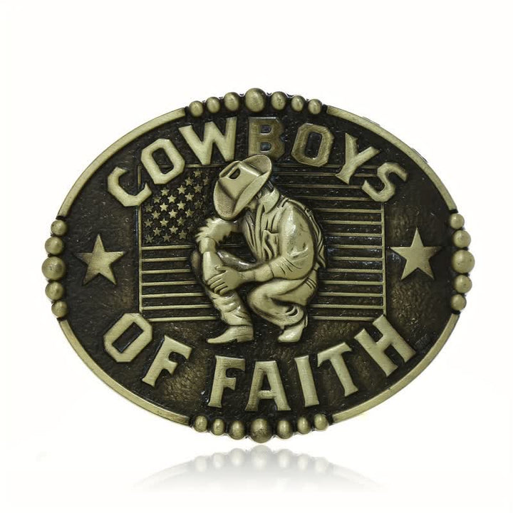Herren DIY Cowboys Of Faith Schnalle Ledergürtel